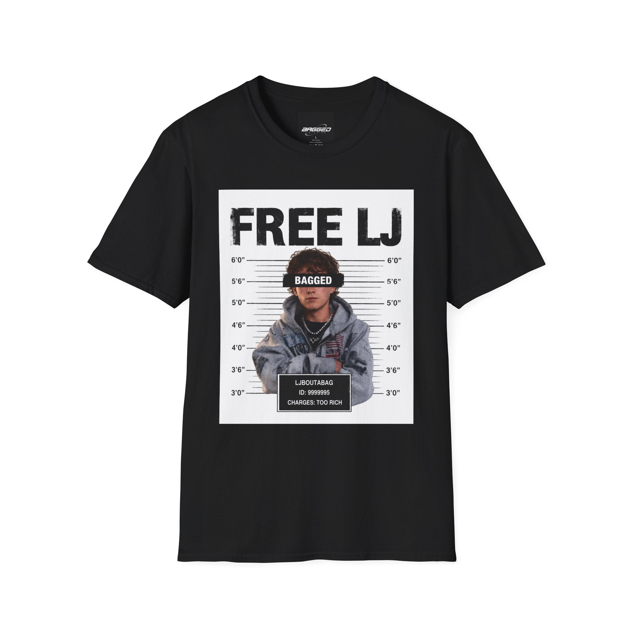 "Free LJ" (DOUBLE SIDED) Mugshot Tee