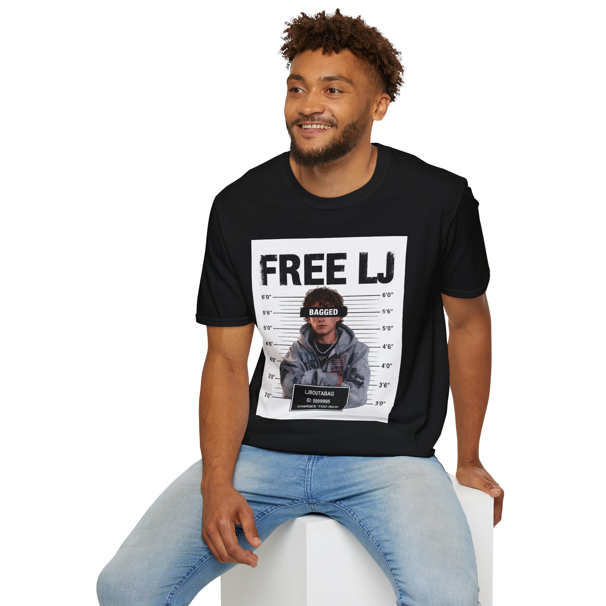 "Free LJ" (DOUBLE SIDED) Mugshot Tee