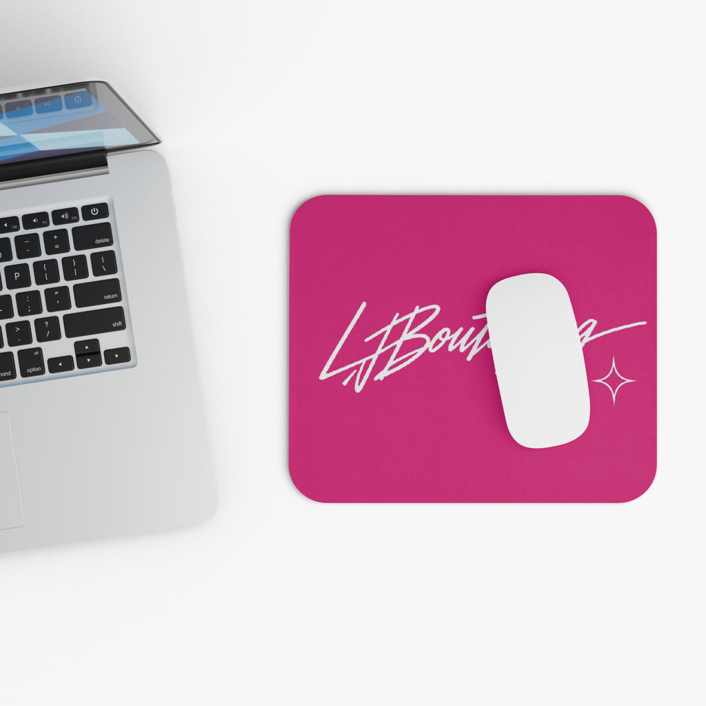 LJBoutaBag Cursive Print Mousepad (Pink)
