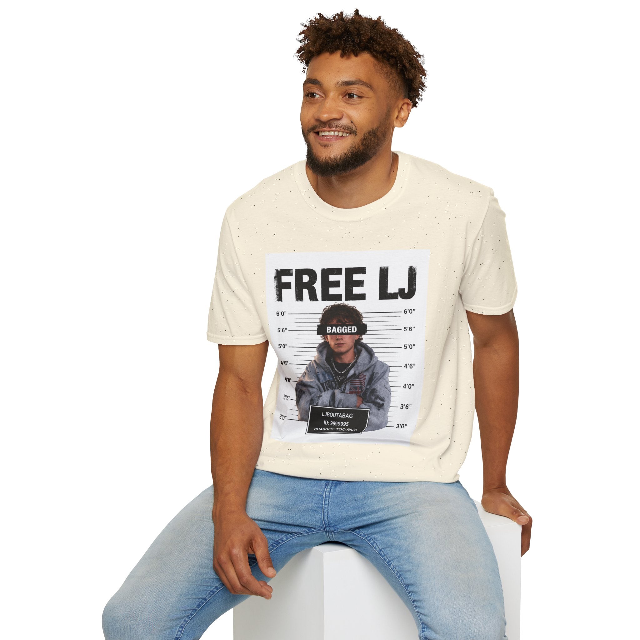 "Free LJ" (DOUBLE SIDED) Mugshot Tee
